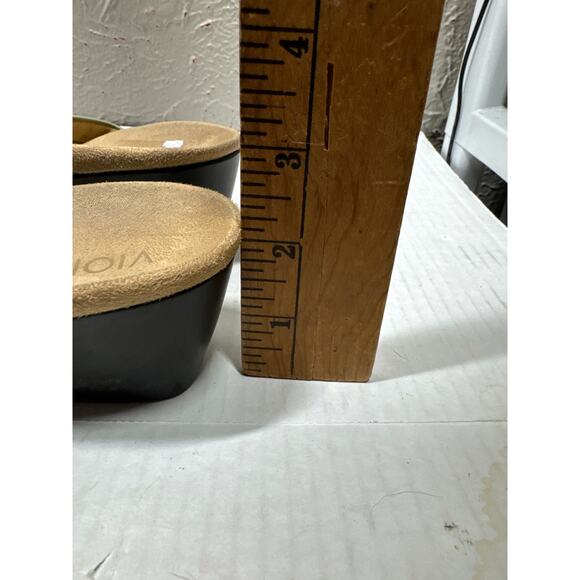 Vionic Amber Sandals 381Radia Snakeskin Green Patent Leather Slip On Size 8 - Picture 4 of 5